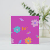 Cartes Pour Fêtes Annuelles Fleur Rétro Filles mignonnes (Debout devant)