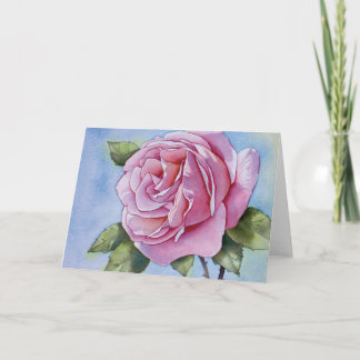 Cartes Pour Fêtes Annuelles Fleur rose d'aquarelle