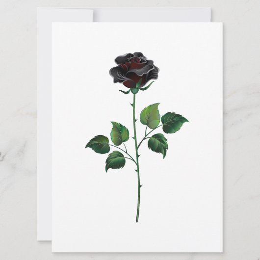 Cartes Pour Fêtes Annuelles Fleur rose noire (Devant)