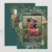 Cartes Pour Fêtes Annuelles Fleur rustique 2 Photo (Devant / Derrière)