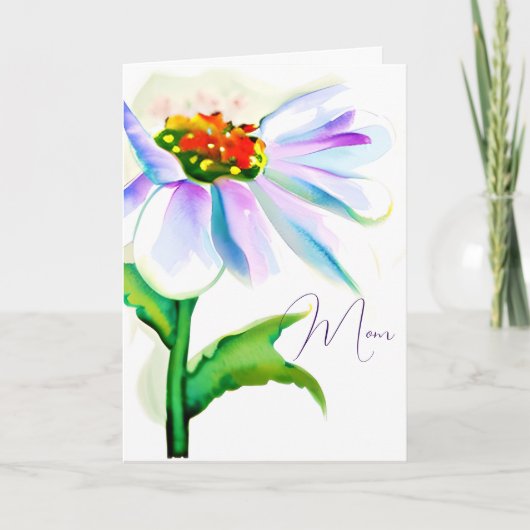 Cartes Pour Fêtes Annuelles Fleur sauvage aquarelle violette personnalisée pou (Devant)