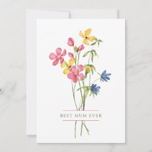 Cartes Pour Fêtes Annuelles Fleur sauvage Bouquet Meilleure maman Fête des Mèr