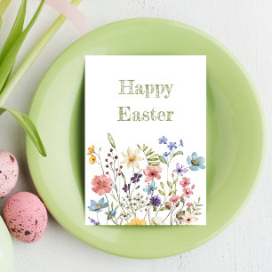 Cartes Pour Fêtes Annuelles Fleur Sauvage Colorée Fantaisiste Fleurit Joyeuses
