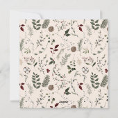 Cartes Pour Fêtes Annuelles Fleur sauvage moderne Foliage Wreath Script Noël (Dos)