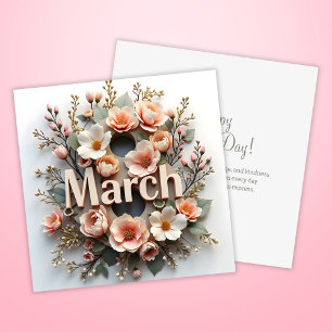 Cartes Pour Fêtes Annuelles Fleurie 8 mars Journée internationale des femmes