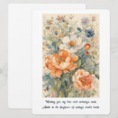 Cartes Pour Fêtes Annuelles Fleurs (Devant / Derrière)