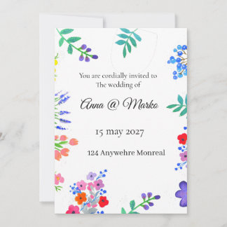 Cartes Pour Fêtes Annuelles Fleurs aquarelle