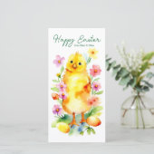 Cartes Pour Fêtes Annuelles Fleurs Aquarelles Pâques Jaunes Mignonnes (Debout devant)