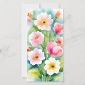 Cartes Pour Fêtes Annuelles Fleurs Aquarelles Pâques Jaunes Mignonnes (Dos)