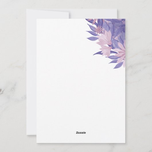 Cartes Pour Fêtes Annuelles Fleurs aquarelles. Tu me manques (Dos)