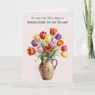 Cartes Pour Fêtes Annuelles Fleurs aquarelles Tulipes Classique Fête des Mèr