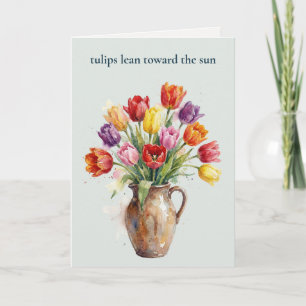 Cartes Pour Fêtes Annuelles Fleurs aquarelles Tulipes fête des mères moderne
