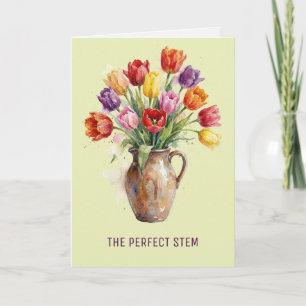 Cartes Pour Fêtes Annuelles Fleurs aquarelles Tulipes Witty Fête des Mères