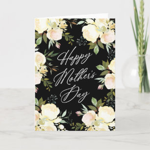 Cartes Pour Fêtes Annuelles Fleurs aquarelles vanille Fête des mères