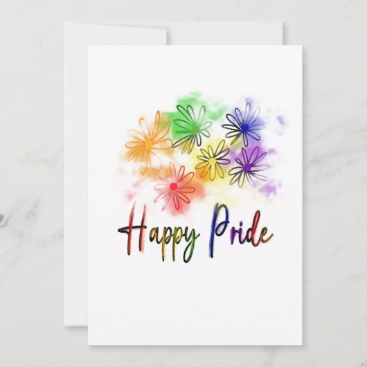 Cartes Pour Fêtes Annuelles Fleurs arc-en-ciel Abstraites joyeuse fierté (Devant)
