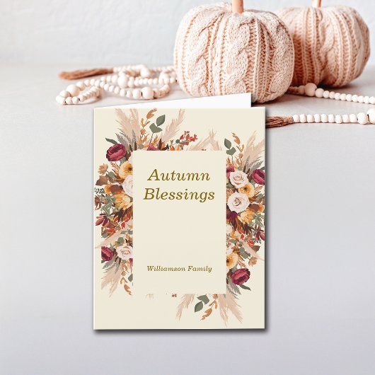 Cartes Pour Fêtes Annuelles Fleurs Automnales Cosy pour Thanksgiving Personnal