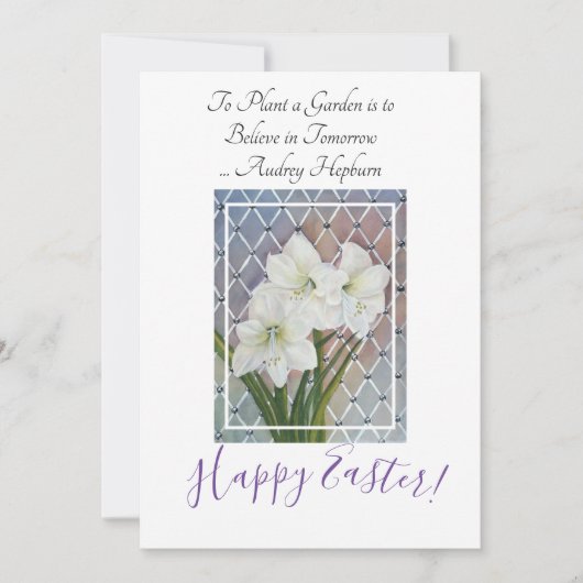 Cartes Pour Fêtes Annuelles Fleurs blanches Amaryllis Salutation de Pâques (Devant)
