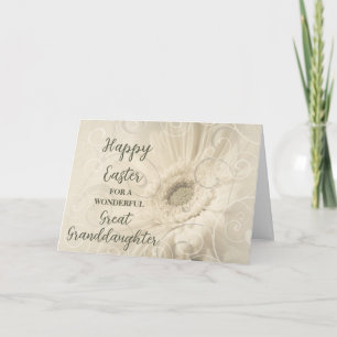 Cartes Pour Fêtes Annuelles Fleurs blanches Grande Petite-fille Joyeuse Pâques