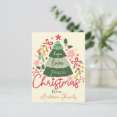 Cartes Pour Fêtes Annuelles Fleurs Boho Noël Salutations Scandinaves (Debout devant)