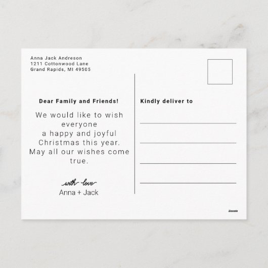 Cartes Pour Fêtes Annuelles Fleurs Boho Noël Salutations Scandinaves (Dos)