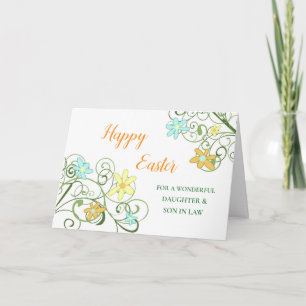 Cartes Pour Fêtes Annuelles Fleurs Bonne Fille de Pâques Fils en droit