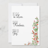 Cartes Pour Fêtes Annuelles Fleurs botaniques aquarelles rouges vœux  (Devant)