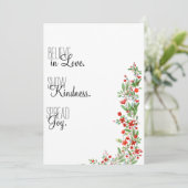 Cartes Pour Fêtes Annuelles Fleurs botaniques aquarelles rouges vœux  (Debout devant)