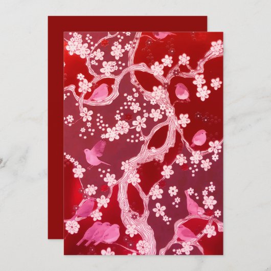 Cartes Pour Fêtes Annuelles Fleurs Cerisier Fleurs Fleurs Fleurs de Cerisier R (Devant / Derrière)