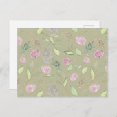 Cartes Pour Fêtes Annuelles Fleurs d'aquarelle festive 5 (Devant / Derrière)