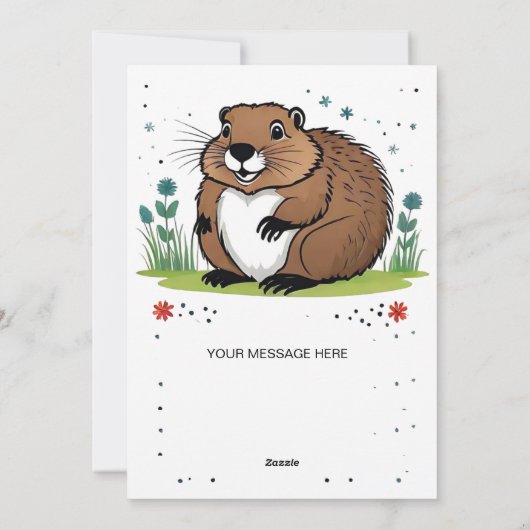Cartes Pour Fêtes Annuelles Fleurs d'aquarelle Jour de marmotte mûre Phil (Dos)