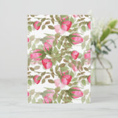 Cartes Pour Fêtes Annuelles Fleurs d'aquarelle rose rose roses fleuris (Debout devant)