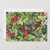 Cartes Pour Fêtes Annuelles Fleurs d'aquarelle traditionnelles + feuillage Noë (Dos)