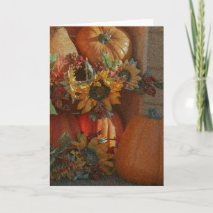 Cartes Pour Fêtes Annuelles Fleurs d'automne et citrouilles