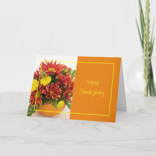 Cartes Pour Fêtes Annuelles Fleurs de bon thanksgiving (Devant)
