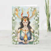 Cartes Pour Fêtes Annuelles Fleurs de déesse Viccan Imbolc (Devant)