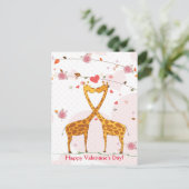 Cartes Pour Fêtes Annuelles Fleurs de Girafe Heureuse Sainte-Valentin (Debout devant)