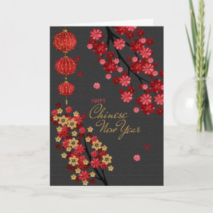 Cartes Pour Fêtes Annuelles Fleurs de la Nouvelle Année Chinoise