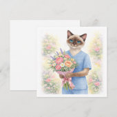 Cartes Pour Fêtes Annuelles Fleurs de l'infirmière pour la mère (Devant / Derrière)