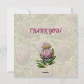 Cartes Pour Fêtes Annuelles Fleurs de MERCI rose et vert (Dos)
