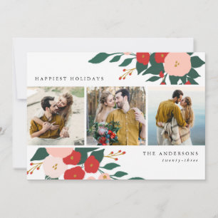 Cartes Pour Fêtes Annuelles Fleurs de Noël d'hiver Botanique Floral 3 Photo