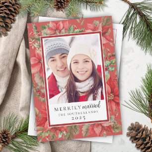 Cartes Pour Fêtes Annuelles Fleurs de Noël festives Jeune mariée nouvellement