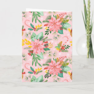 Cartes Pour Fêtes Annuelles Fleurs de Noël Merry & Bright Rose