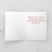 Cartes Pour Fêtes Annuelles Fleurs de Noël Poinsettia avec coeur (Intérieur)