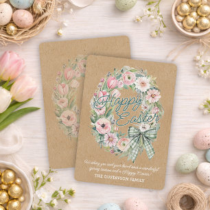 Cartes Pour Fêtes Annuelles Fleurs de Pâques rustiques personnalisées - Écritu