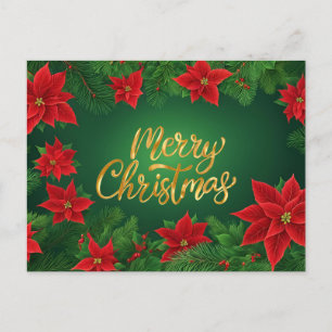 Cartes Pour Fêtes Annuelles Fleurs de pin rouge de Noël, Branches de pin