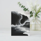 Cartes Pour Fêtes Annuelles Fleurs de plage noires (Debout devant)