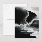 Cartes Pour Fêtes Annuelles Fleurs de plage noires (Devant / Derrière)