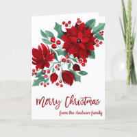 Fleurs de Poinsettia Ivy Feuille Aquarelle Noël