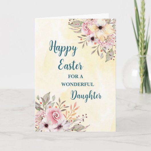 Cartes Pour Fêtes Annuelles Fleurs de printemps Bonne fille de Pâques (Devant)