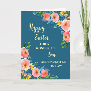 Cartes Pour Fêtes Annuelles Fleurs de printemps Joyeuse Fille de Pâques en dro